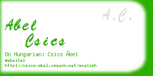 abel csics business card